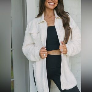 These three boutique contrasted Sherpa corduroy shacket